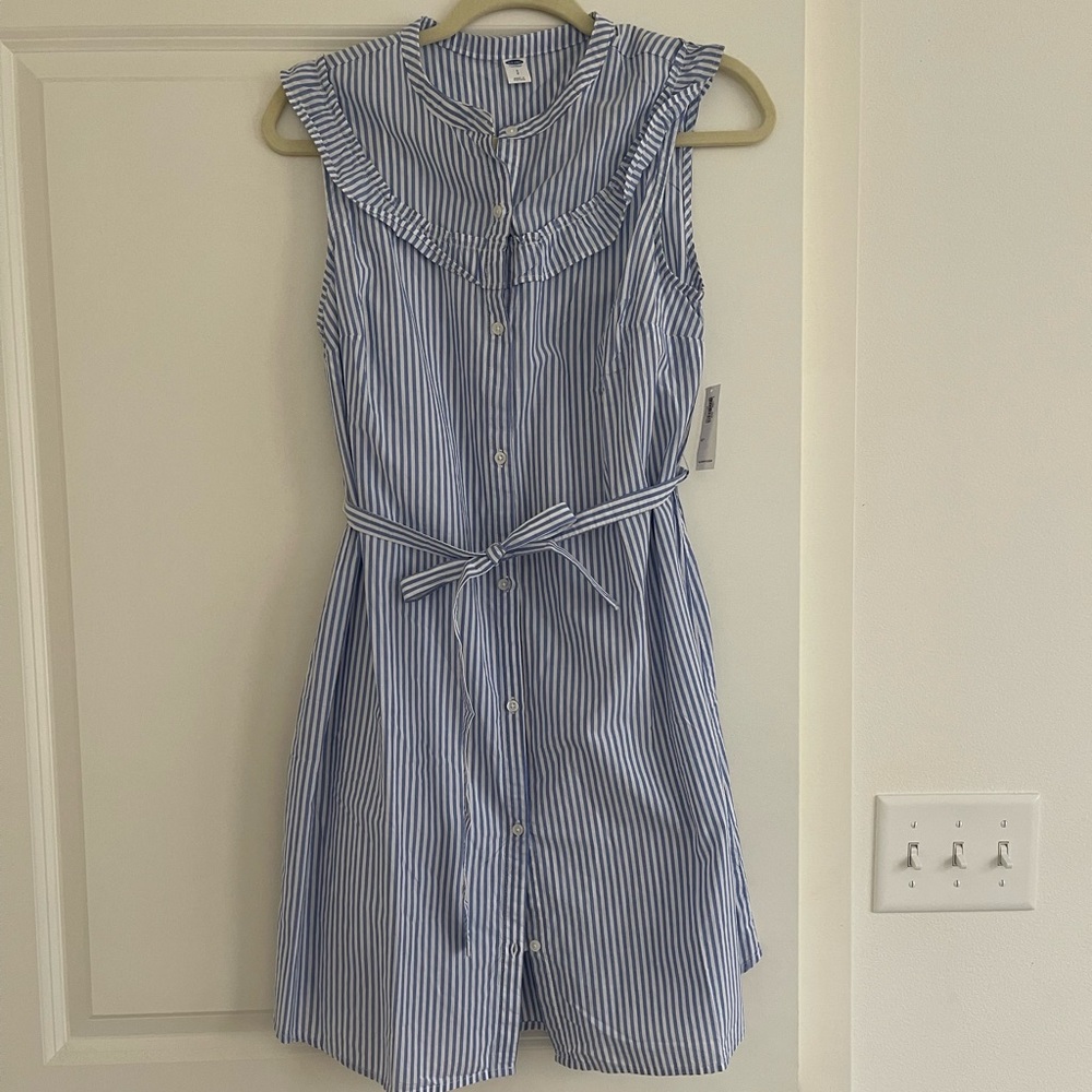 Old Navy Sleeveless Blue Stripe Dress Size Small NWT